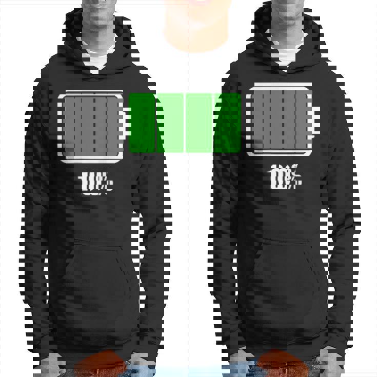 バッテリー100シャツ バッテリーハートフル充電バッテリーフル。 パーカー