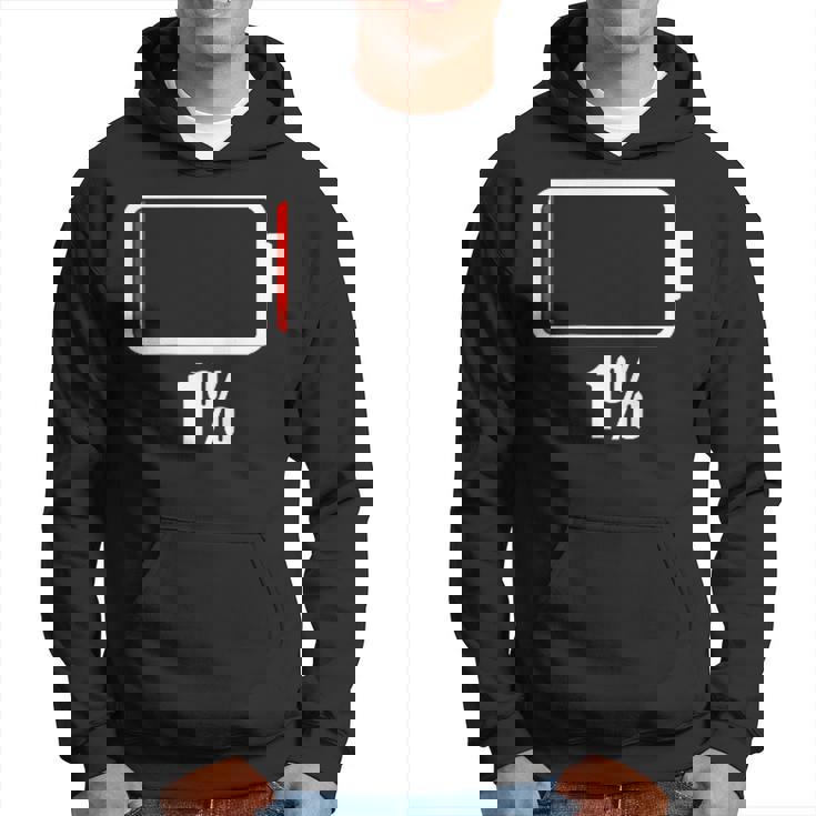 バッテリー1シャツ。バッテリーハート。充電済みバッテリーは空です。 パーカー