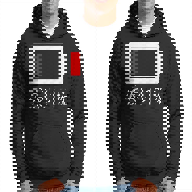 バッテリー残量1 バッテリー切れtシャツ バッテリー残量が少ない パーカー