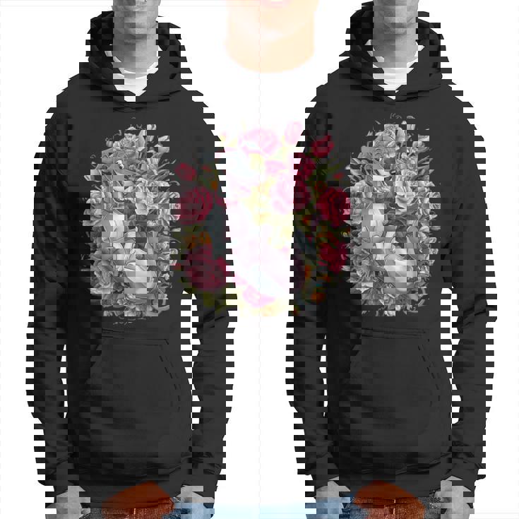 バラとチューリップを持つイタリアン・グレーハウンド犬 パーカー