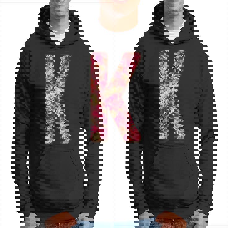 バラ柄のフローラルモノグラムk パーカー