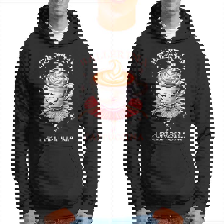 バレリーナ カプチーノ おもしろスローガン イタリアンブレイン レッド パーカー