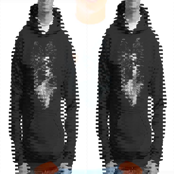 パピヨン 犬 モチーフ ペット アート パピヨン パーカー