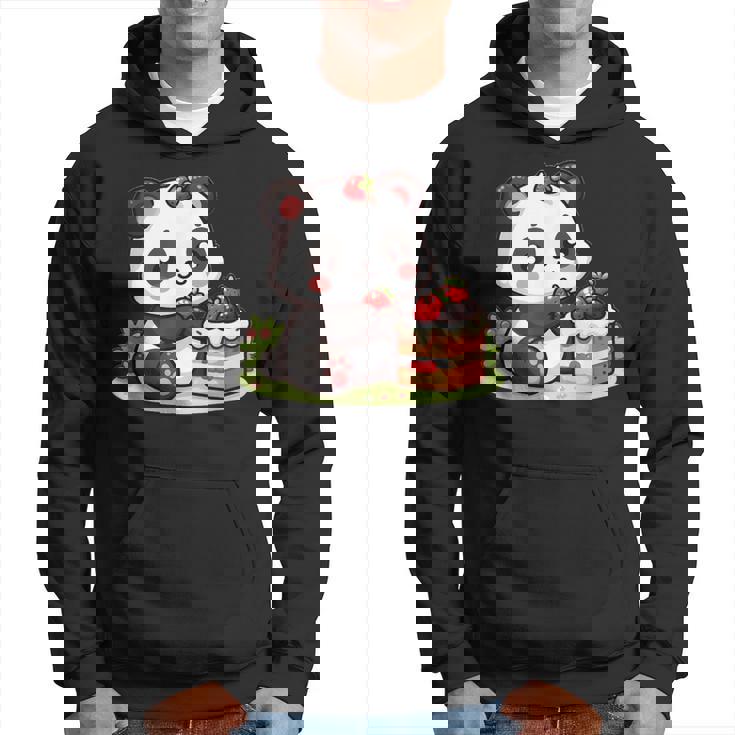 パンダを食べるストロベリーケーキ パーカー