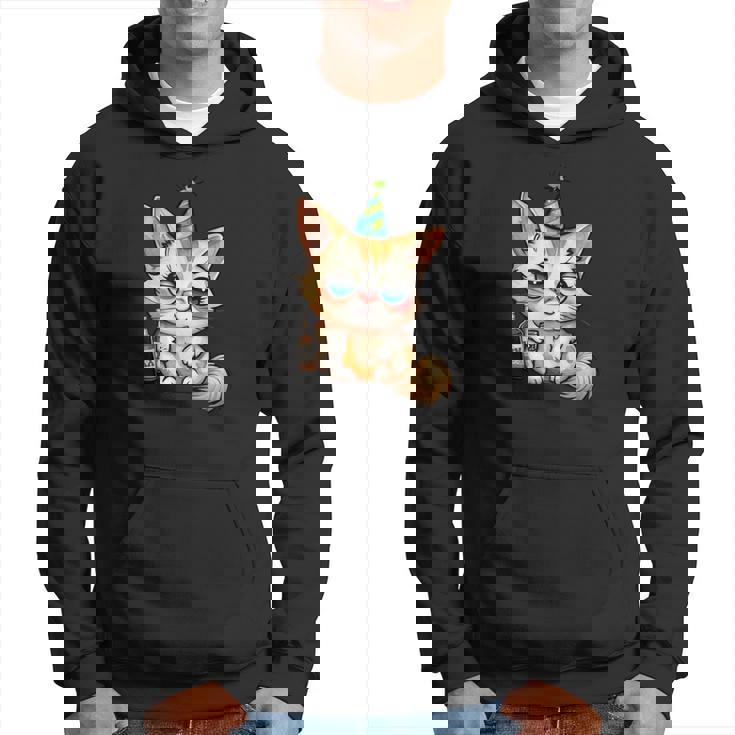 パーティー 猫 ドリンク 飲んだ 酔った プッシー キティ 猫 お祝い ブーー パーカー