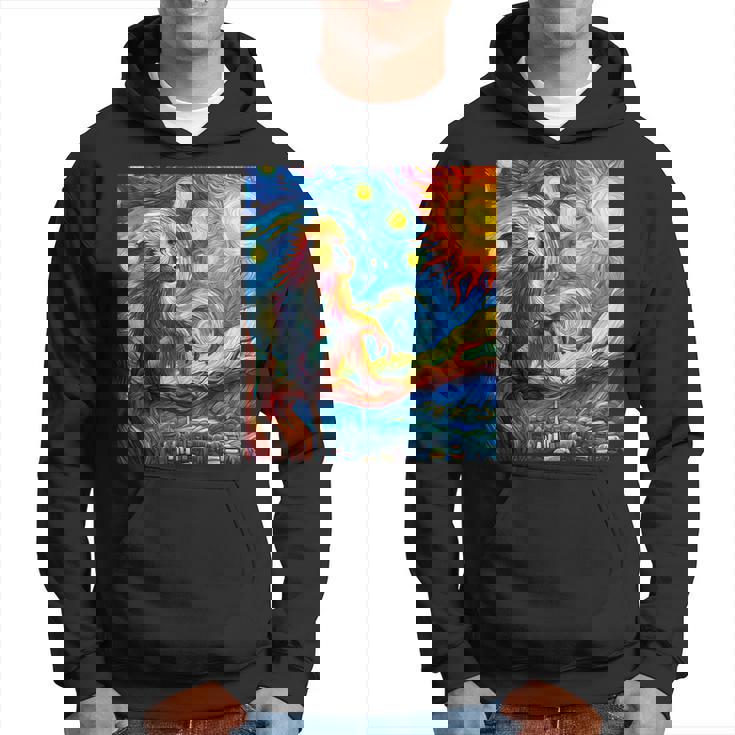 ヒヒ猿 星月夜 絵画 パーカー