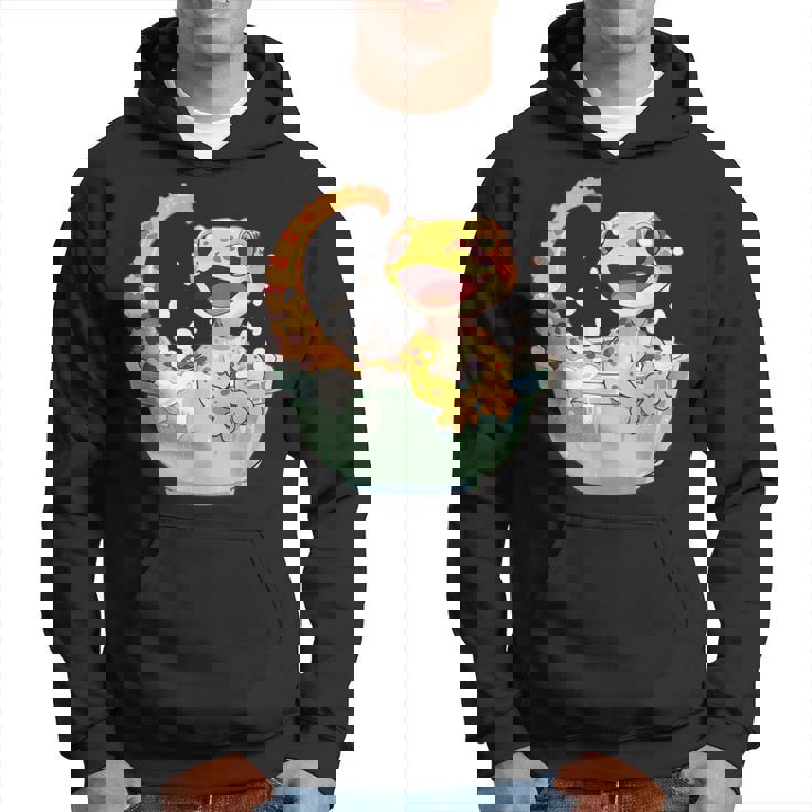 ヒョウモントカゲモドキ シャワー かわいい 野生動物 トカゲ パーカー