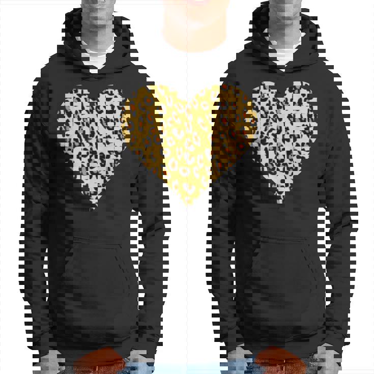 ヒョウ柄ハートデザイン ヒョウ柄 パーカー