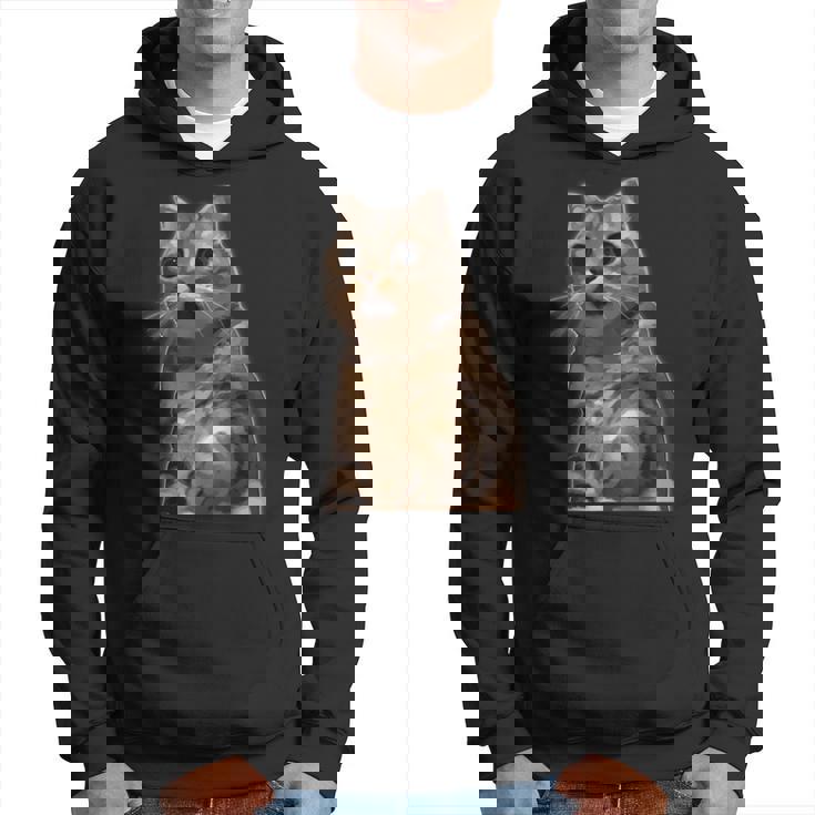 ビックリ猫 驚く猫 猫ミーム びっくり おどろく かわいい 面白い 人気 猫 イラスト パーカー