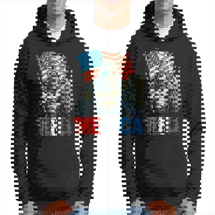 ビッグフット メリカ ロック アメリカ国旗 愛国的 7月4日 パーカー