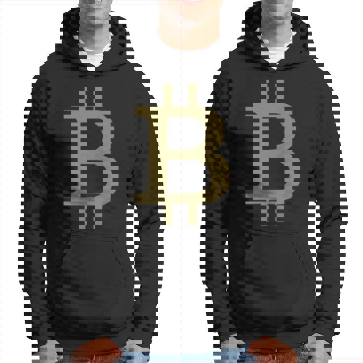 ビットコインシンボル ポケットデザイン ミニマリスト パーカー