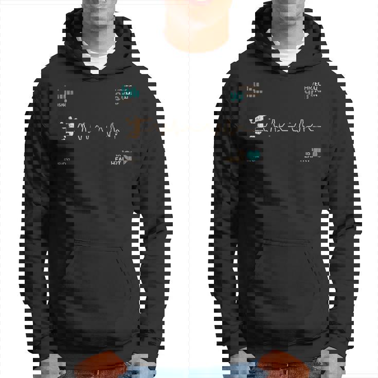 ビンテージ スポーツ ハンドボール選手ギフト ハートビート パーカー