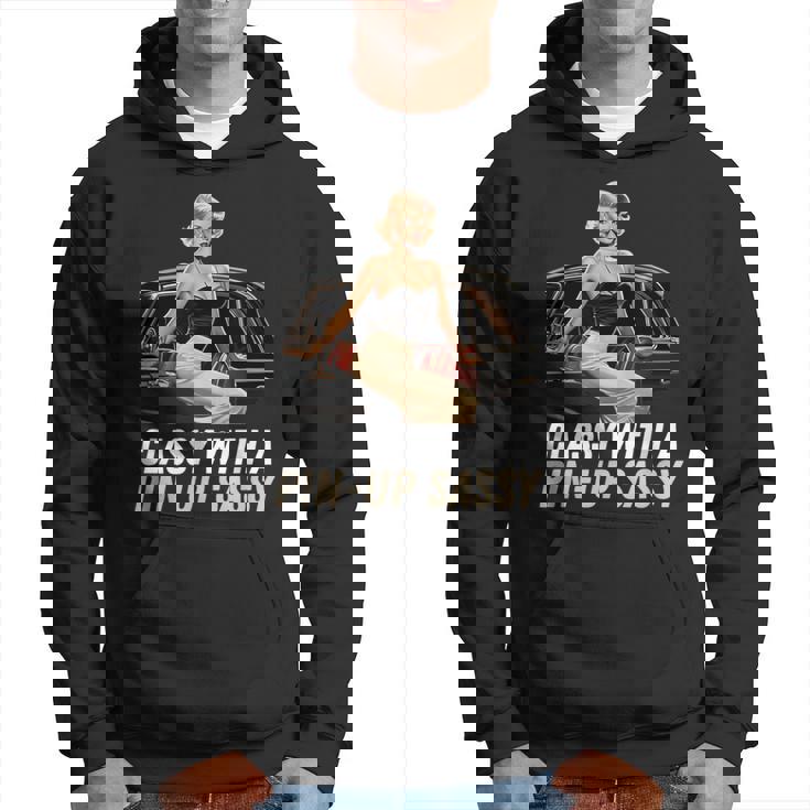 ピンナップガール クラシック オールドカー クラッシー ピンナップ生意気付き パーカー