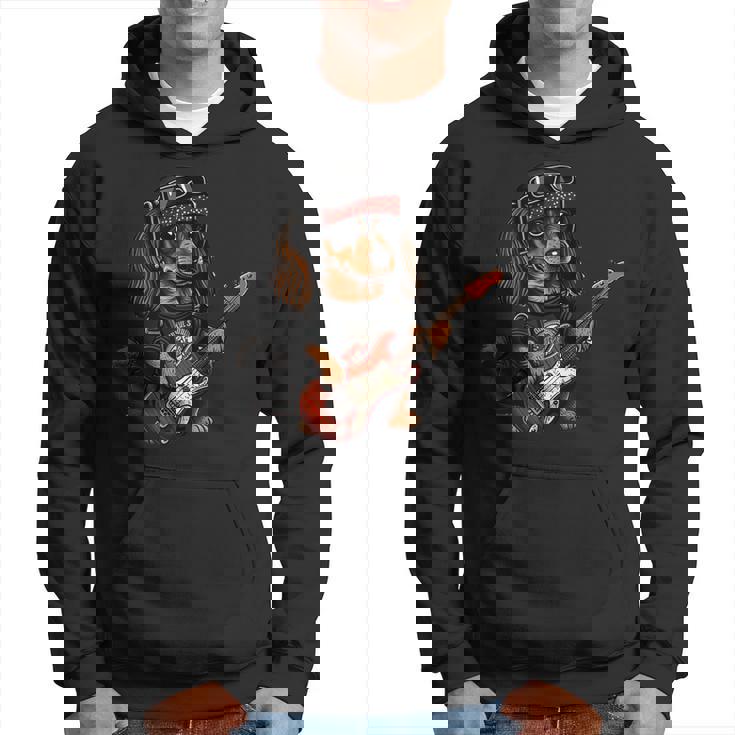 ファニー ダックスフンド キュート ロックンロール ロッカー パンク パーカー