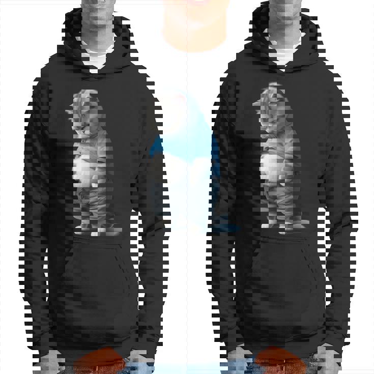 ファニー ファット 悲しい猫 アートデザイン 太った子猫 猫好き パーカー