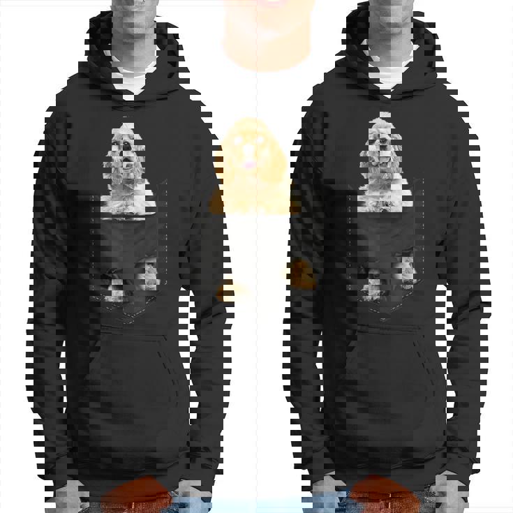 ファニーアメリカンコッカースパニエル ポケットに入った犬好き向け パーカー