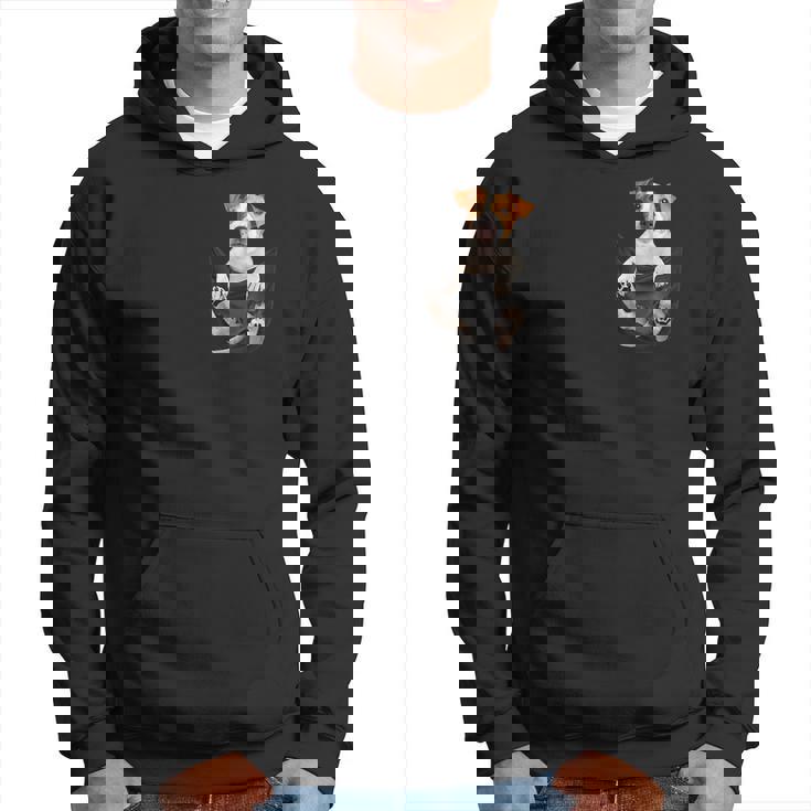 ファニージャックラッセルテリア ポケットに入った恋人向け パーカー