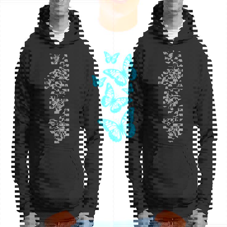 ファンタジー エレガント 蝶 ブルー ブラック シェイプ マニア パーカー