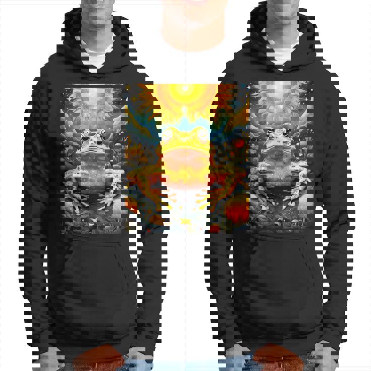 ファンタジー キュート イエロー カエルの太陽 パーカー