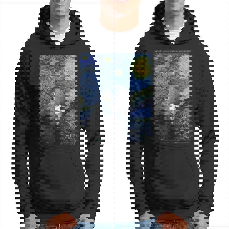 ファン・ゴッホの星月夜鳩のミームペインティング パーカー