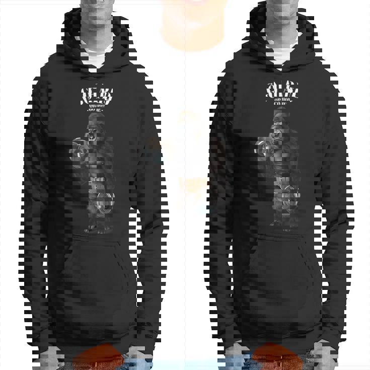 フィットネスジムでダンベルでゴリラ筋トレ パーカー