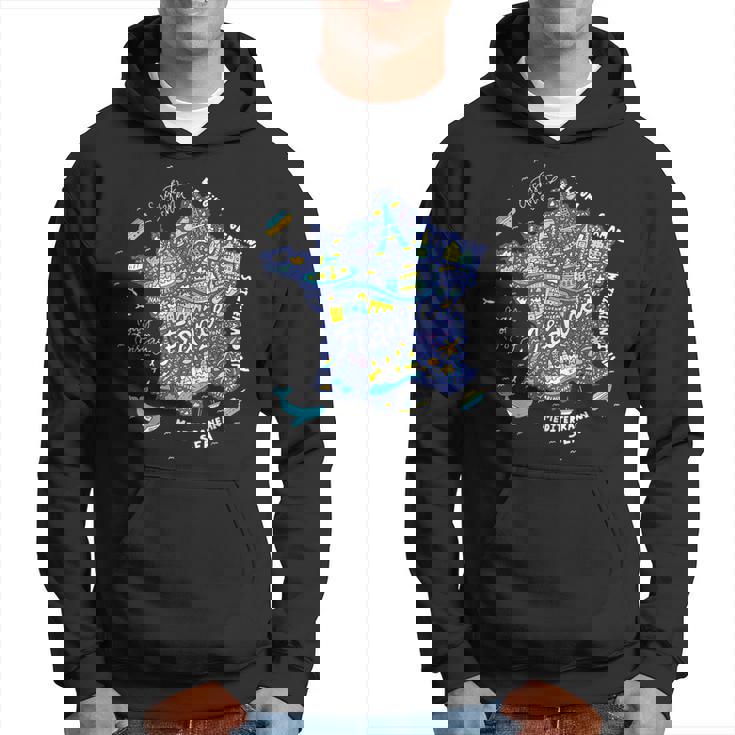 フランス 地図 ヨーロッパ パリ ツアー エッフェル フランス バケーション お土産 パーカー