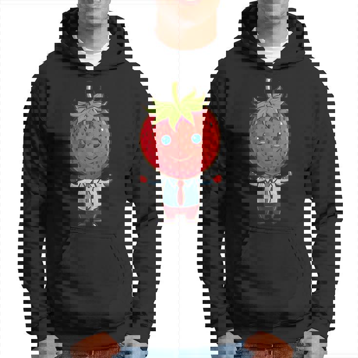 フルーツやネクタイ好きのための従業員ストロベリーアウトフィット パーカー