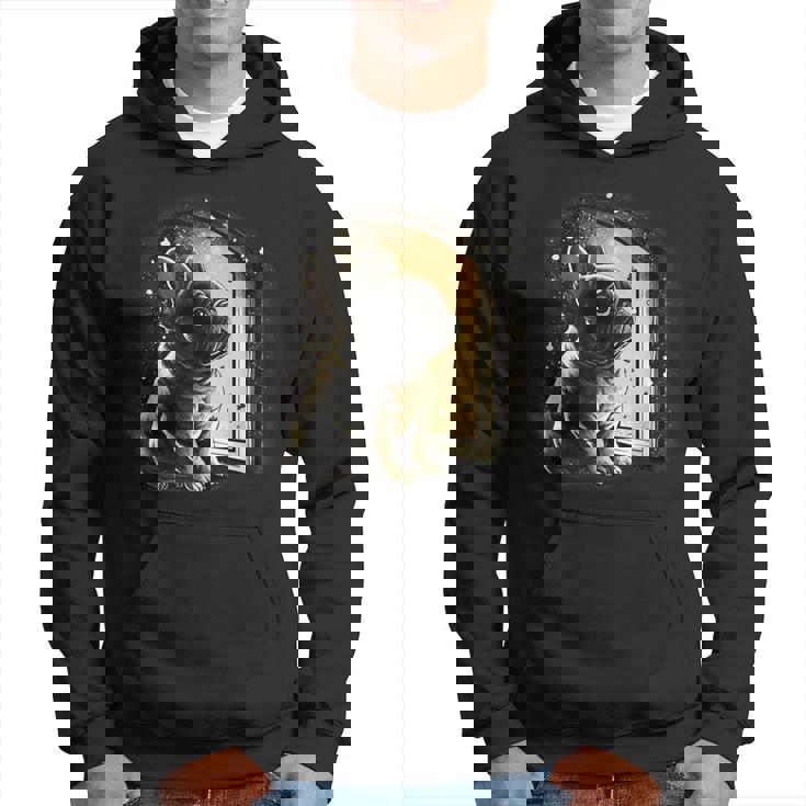 フレンチブルドッグ 夜のかわいいフレンチドッグ パーカー