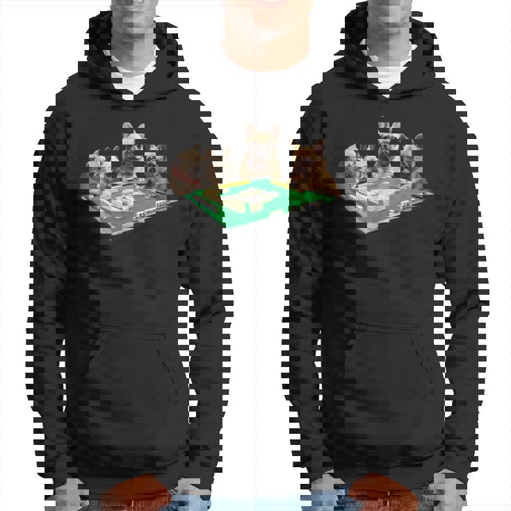 フレンチブルドッグ 犬 麻雀 面白いtシャツ メンズ おもしろ 面白い 服 おもしろグッズ ネタ 雀士 パーカー