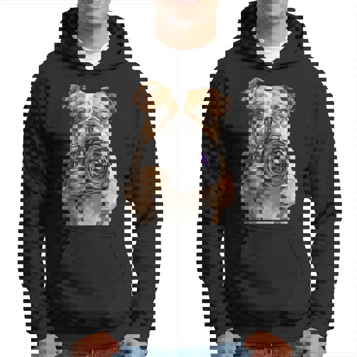 ブルドッグ 写真家 写真カメラ パーカー