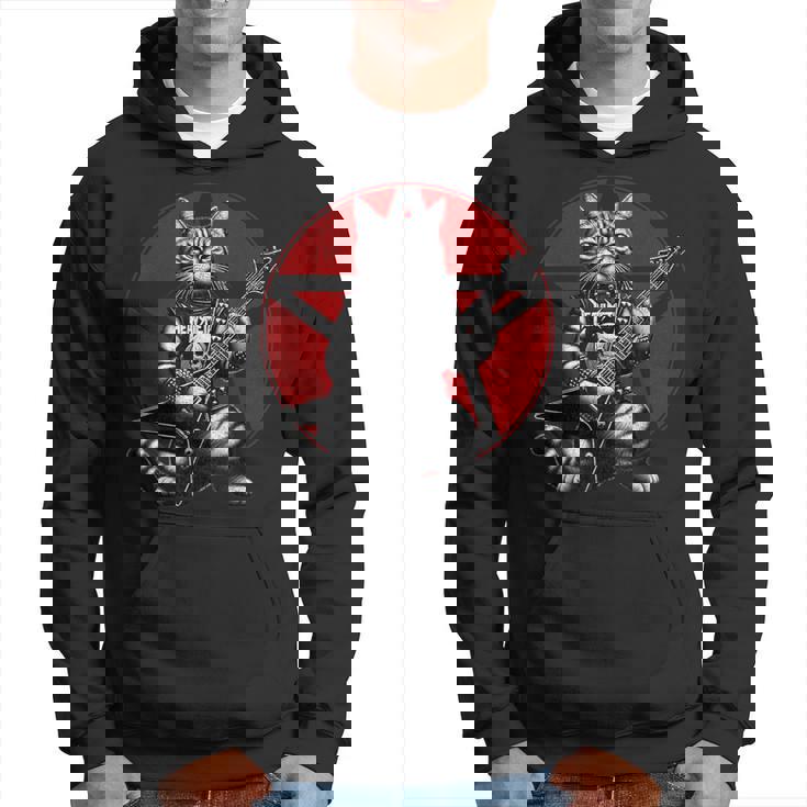 ヘヴィメタル猫とデスメタルミュージック メタルヘッド ロックギター パーカー