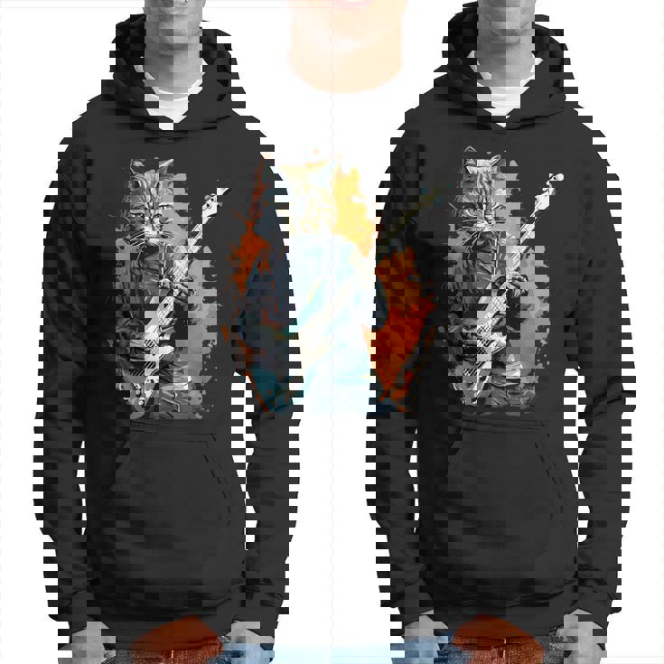 ベースギター 音楽 猫 ギターを弾く パーカー