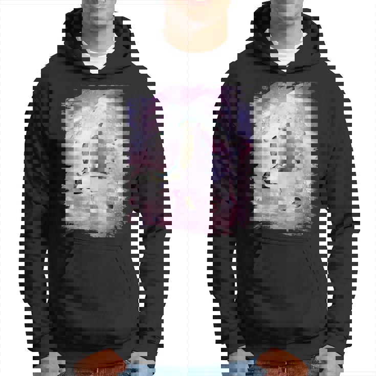 ペンギンに乗る宇宙猫 パーカー