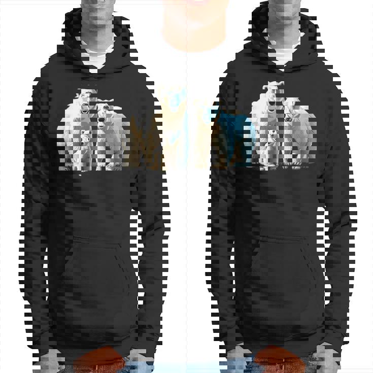 ホッキョクグマ。動物好き、シロクマの家族 パーカー