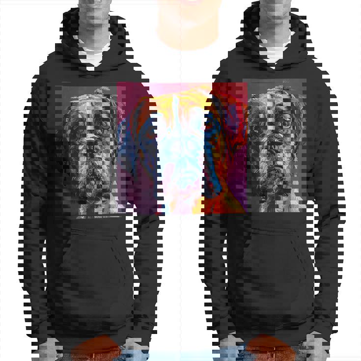 ボクサー 犬 カラフル イラスト グラフィック パーカー