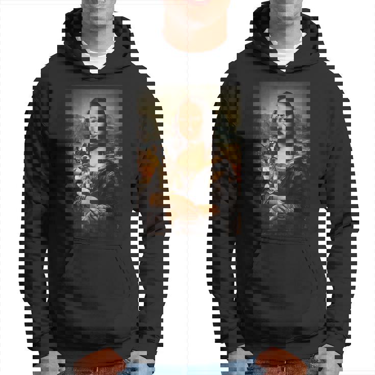 ボストンテリア モナリザ 絵画 アート 犬 ママ お父さん パーカー