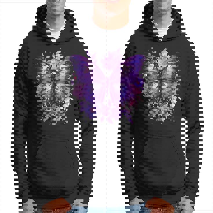 ボヘミアン パープルバタフライ レトロ 魔女の蛾 ヴィンテージ ラベンダー パーカー