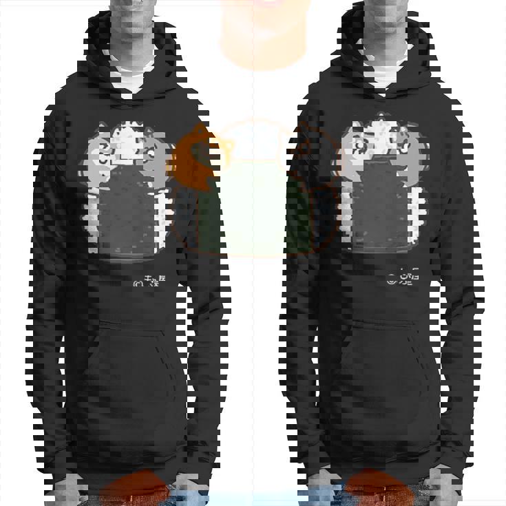 ボンレス犬とボンレス猫 おにぎり ダークカラー パーカー