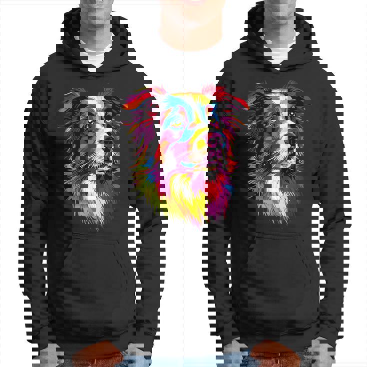 ボーダーコリー ポップアート レインボーカラー カラフル ボーダーコリー パーカー