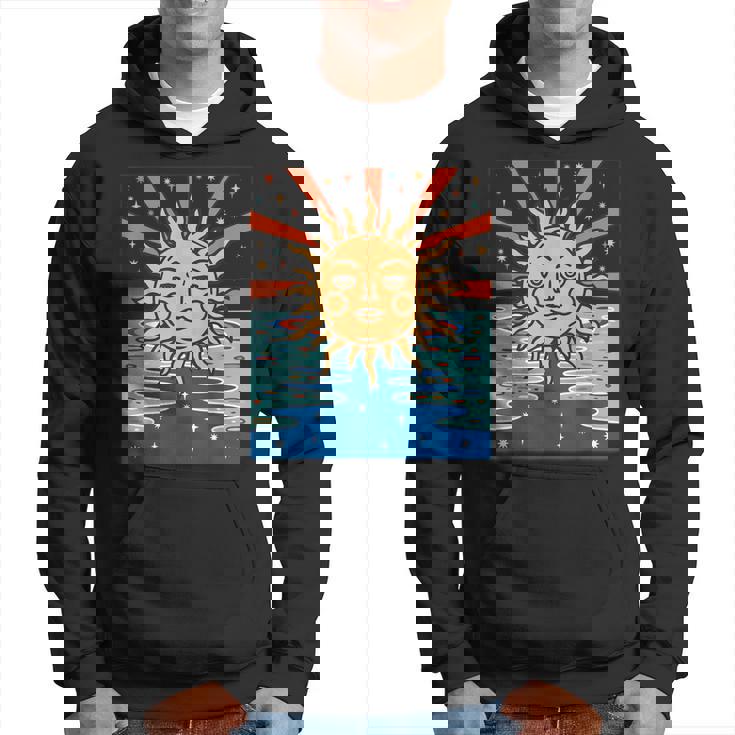 ボーホー 太陽と月 天体 三日月 フェイズ パーカー