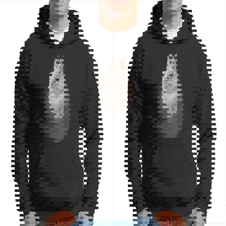 ポケット ホワイト 子ウサギ パーカー