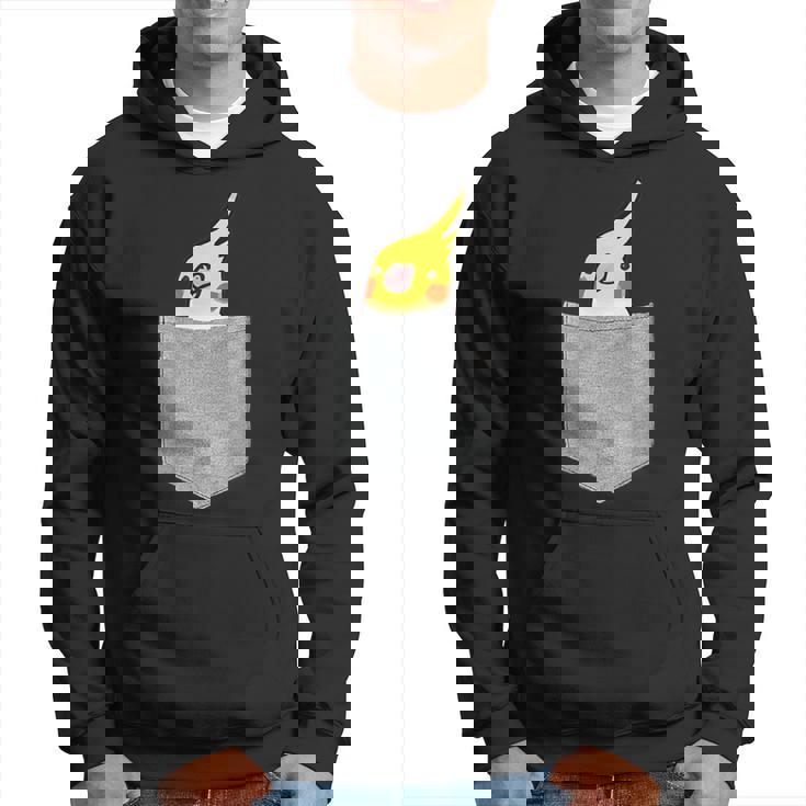 ポケットから覗くオカメインコのデザイン パーカー