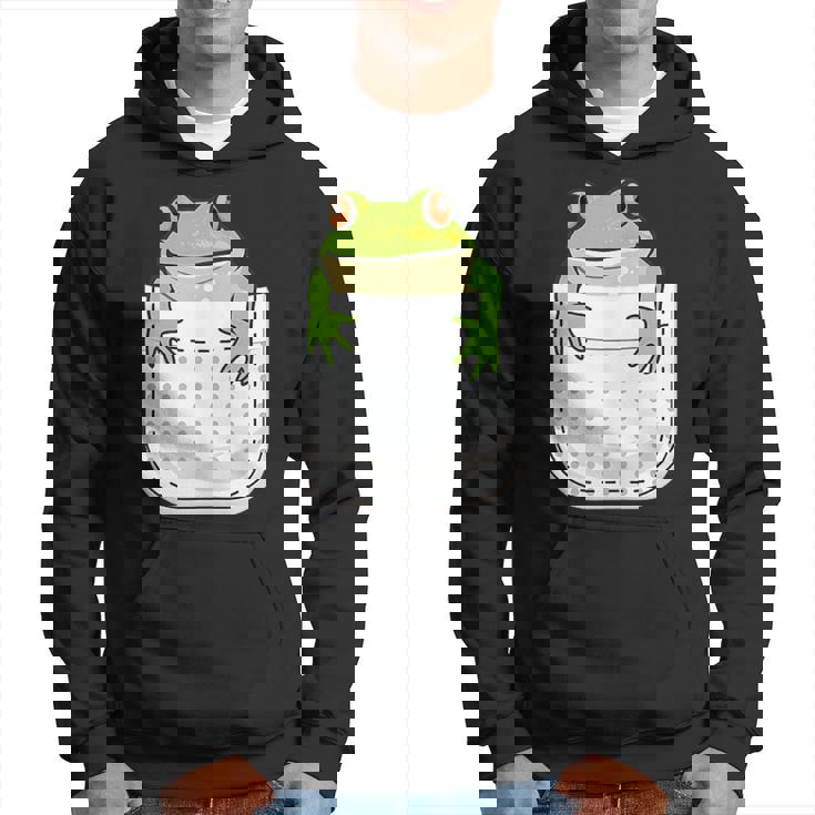 ポケットに入ったカエルのシャツ 面白いカエルのtシャツ カエルの恋人 パーカー