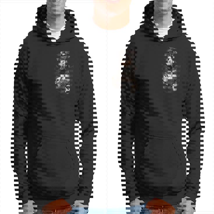 ポケットシュナウザーの恋人たちの面白いミニチュアシュナウザー犬 パーカー