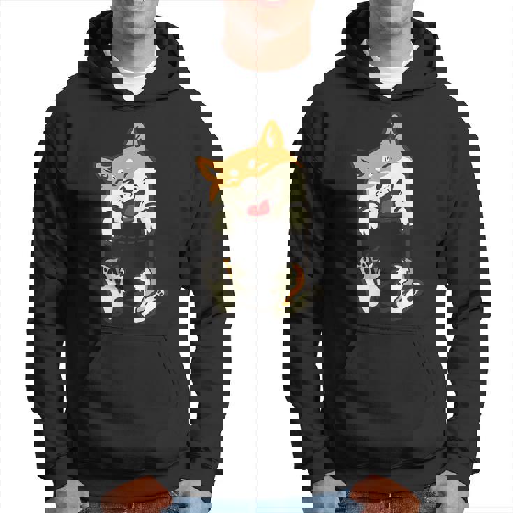 ポケット柴犬 足 かわいい犬 秋田犬愛好家 ギフト パーカー