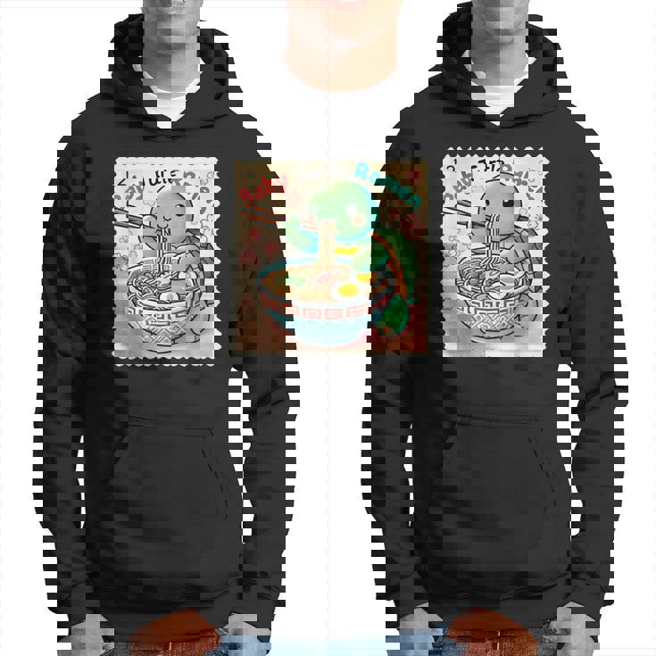 ポップ 和 アート 切手 かわいい 赤ちゃん 亀 ラーメン パーカー