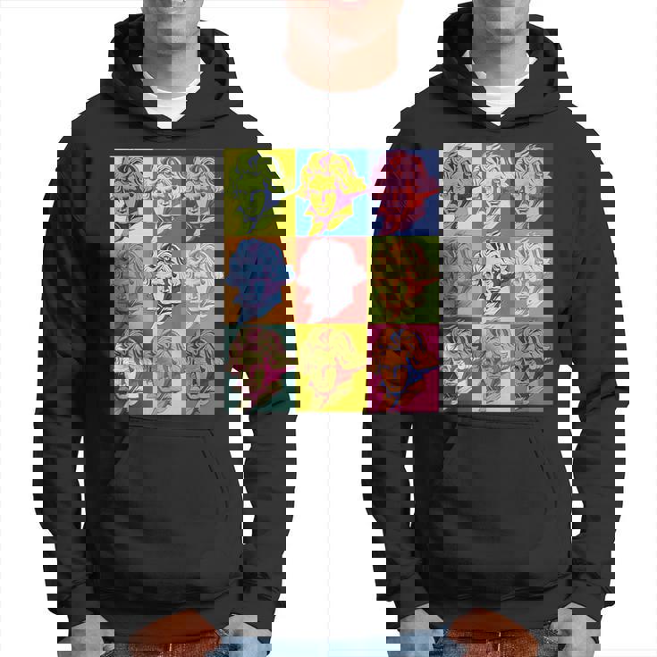 ポップアートクラシック音楽 音楽家 ベートーヴェン ヴァイオリン ピアノ チェロ 練習 音楽好き おもしろ デザイン パーカー