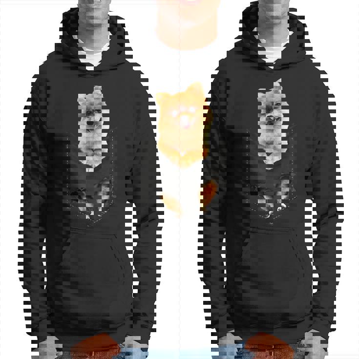 ポム犬愛好家のためのポケットに入った面白いポメラニアン。 パーカー