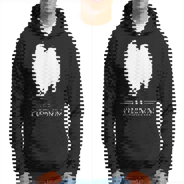 ポメラニアン 犬 ホワイト シルエット パーカー