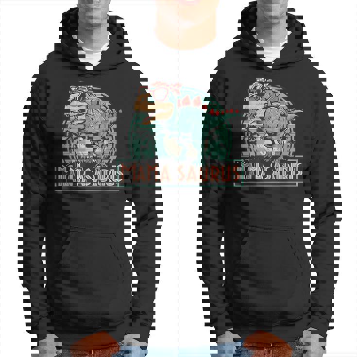 ママサウルス恐竜レトロママのレトロ面白い パーカー